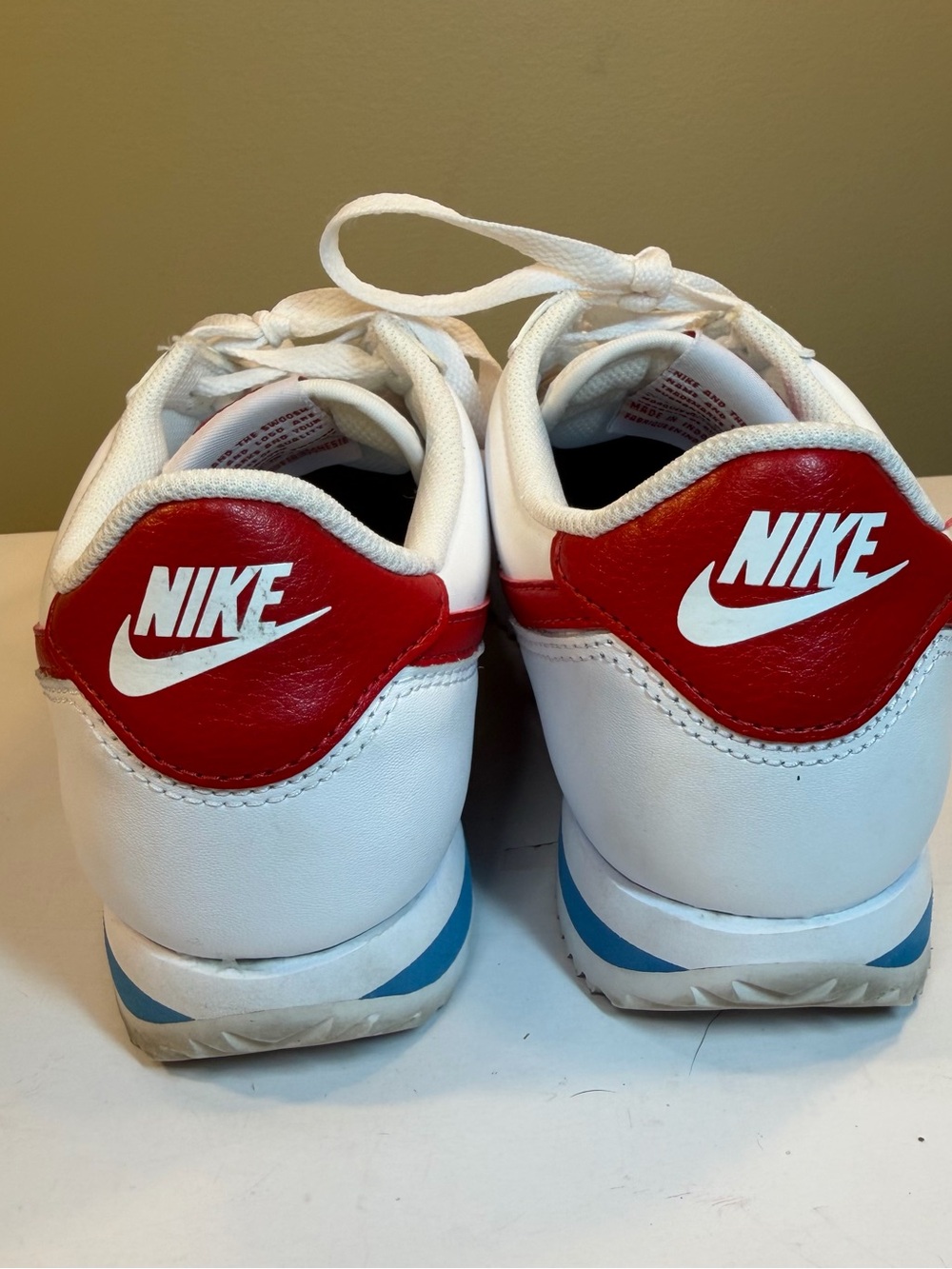 Nike Women’s Cortez “Forrest Gump” Sneakers Shoes Red White Blue Leather Size 7 - Picture 4 of 7
